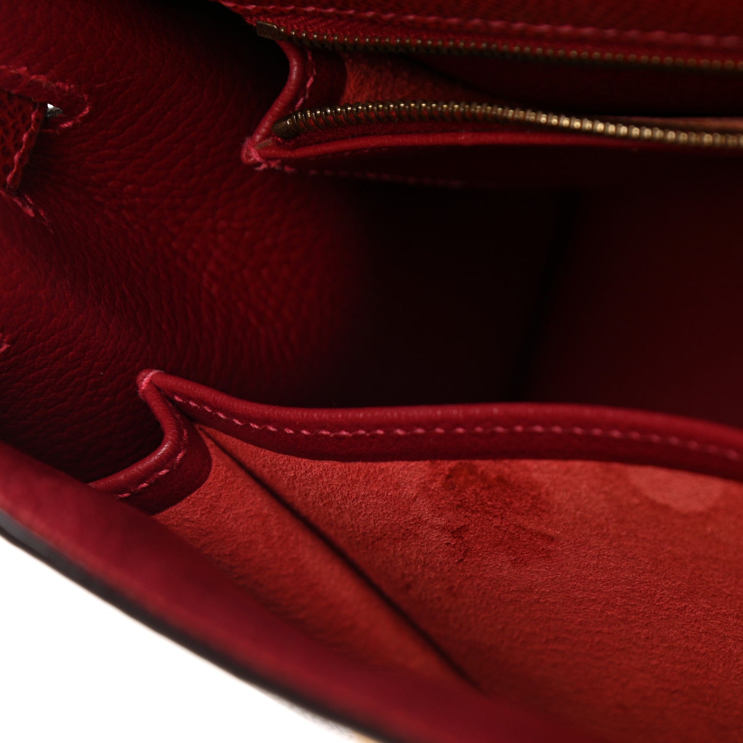 Epsom Kelly Sellier Guilloche 25 Rouge Vif