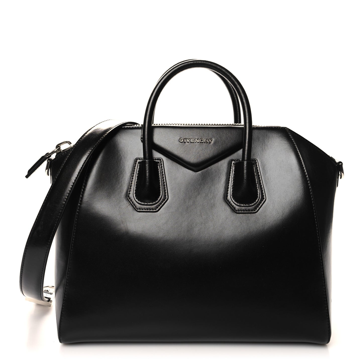 Shiny Lord Calfskin Medium Antigona Black