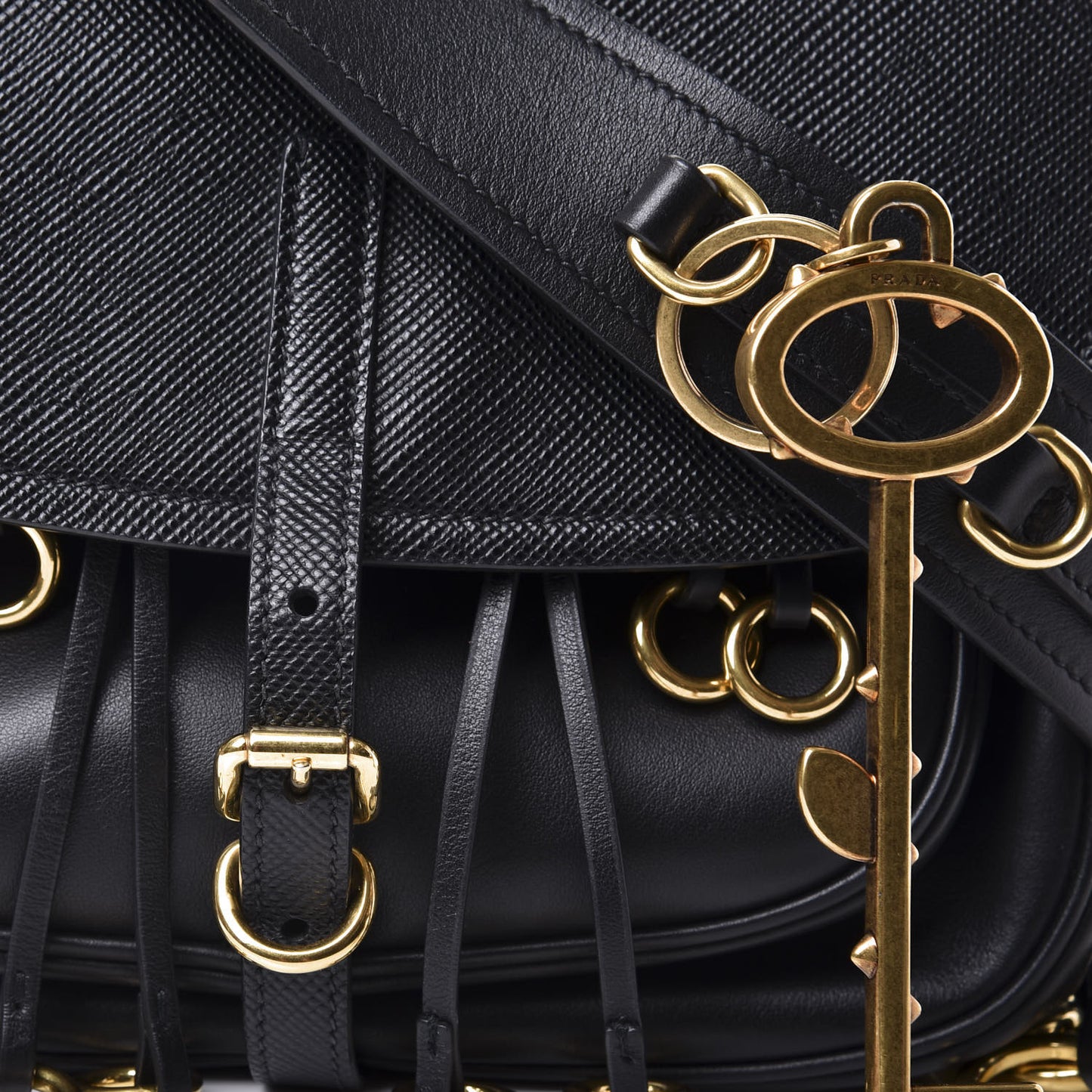 Saffiano Cuir Calf Corsaire Bag Black
