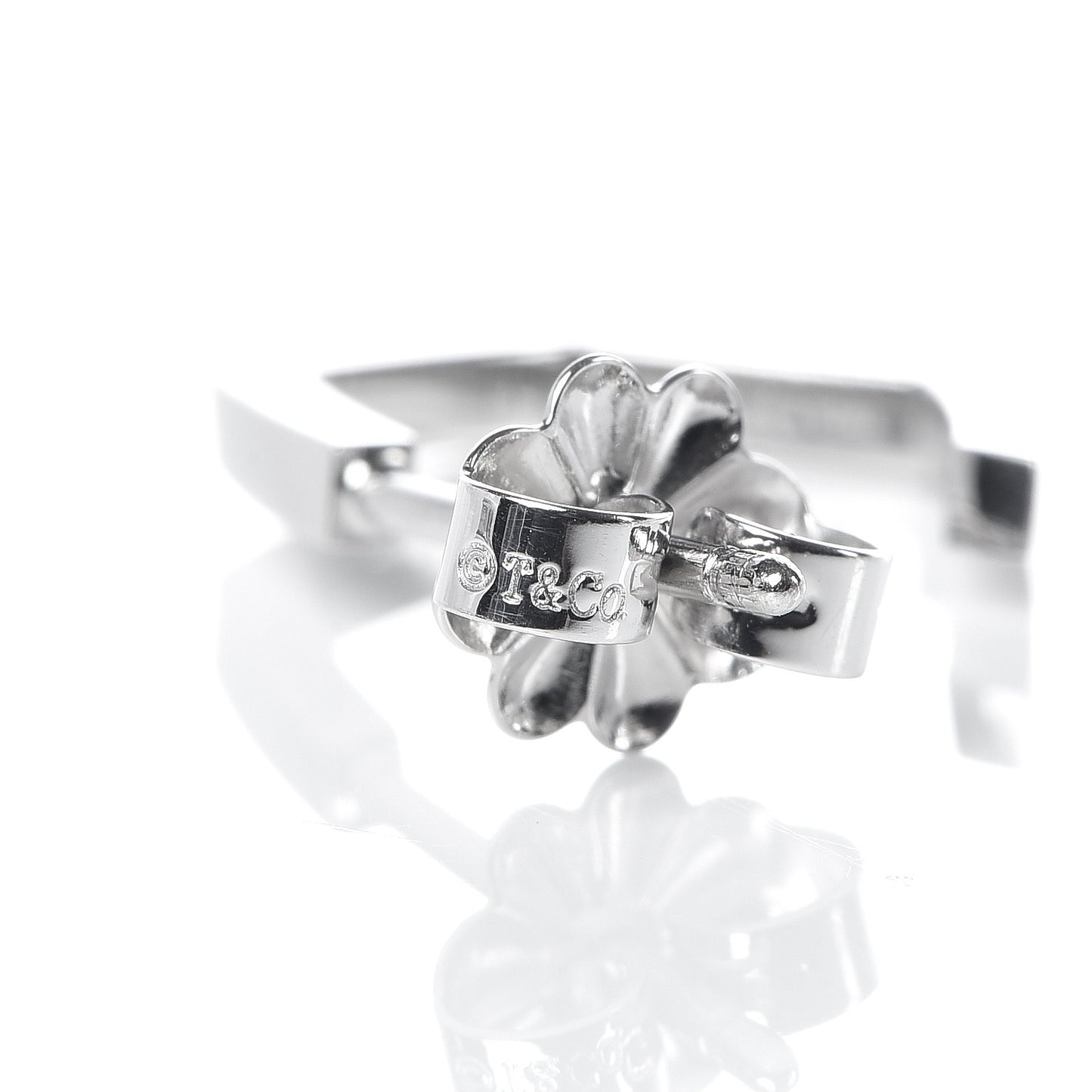 18K White Gold Diamond Frank Gehry Torque Hoop Earrings