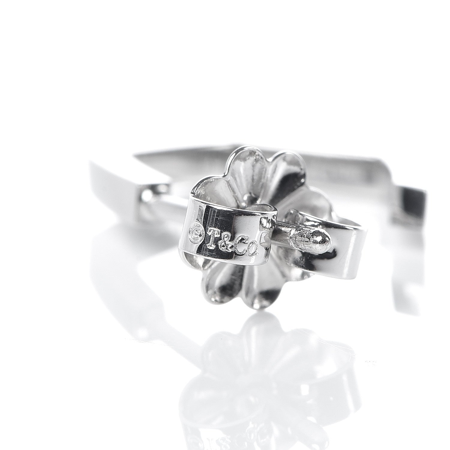 Tiffany 18K White Gold Diamond Frank Gehry Torque Hoop Earrings 3 of 7