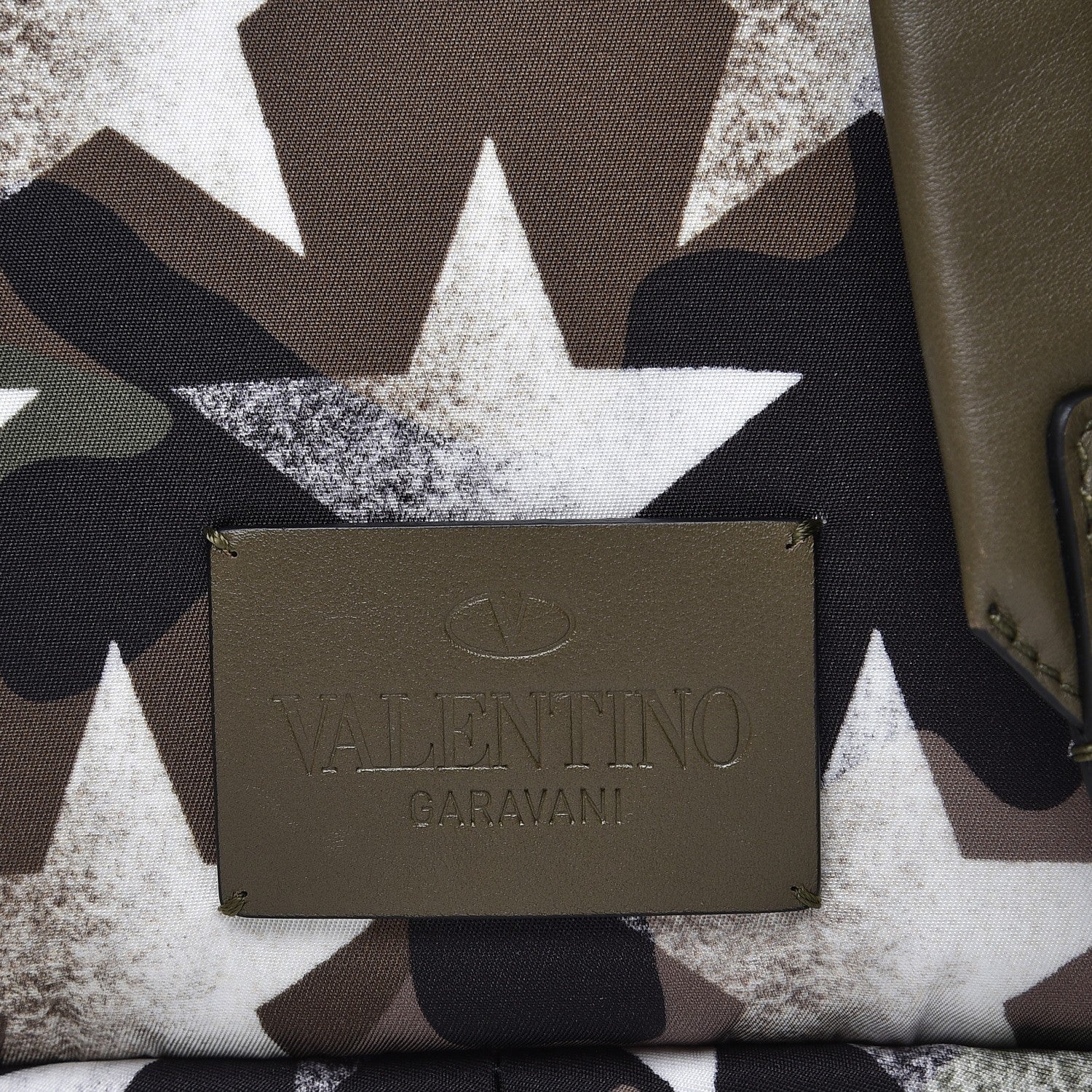 Valentino Garavani Nylon Camustars Backpack Army Green White 7 of 7
