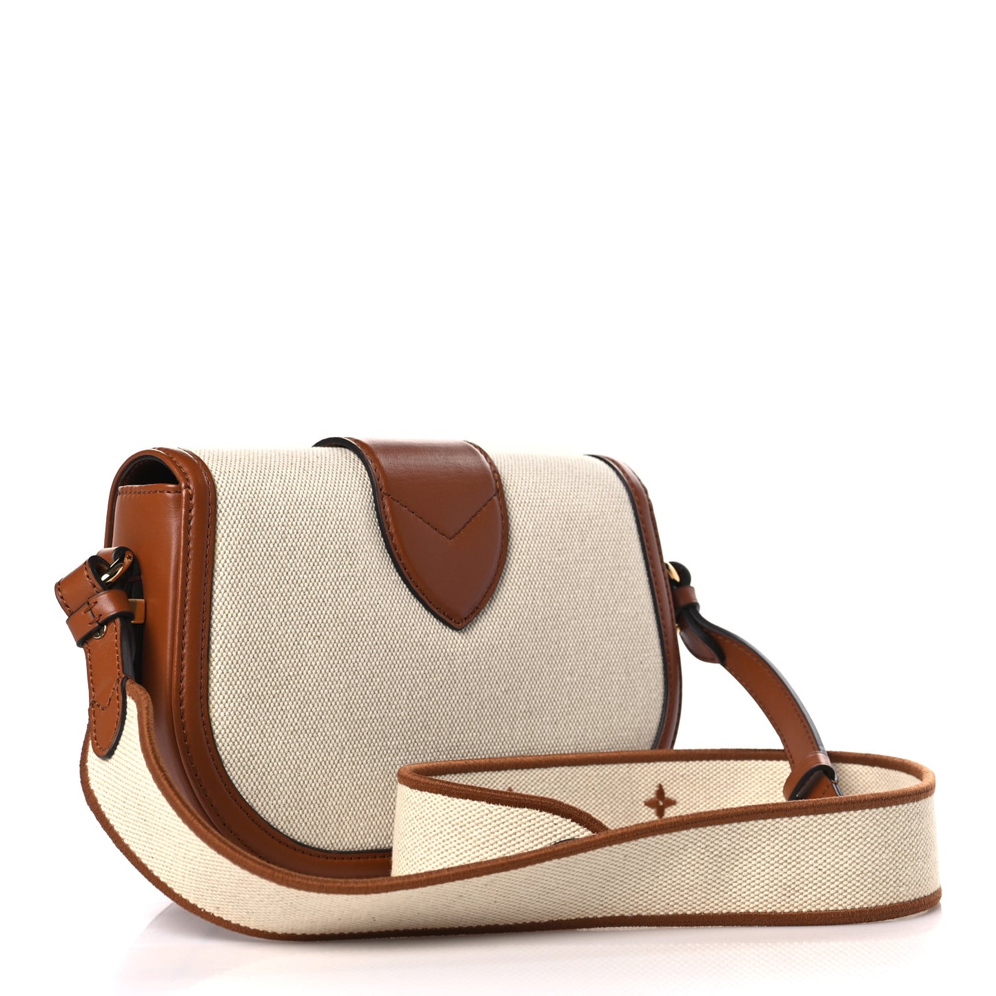 Canvas Smooth Calfskin LV Pont 9 Soft MM Caramel Brown