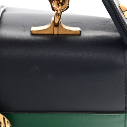 Gucci Moon Calfskin Bamboo Web Medium Dionysus Top Handle Bag Blue Emerald Hibiscus Red 11 of 12