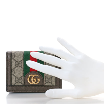 Gucci GG Supreme Monogram Web Ophidia Card Case Beige New Acero 2 of 9