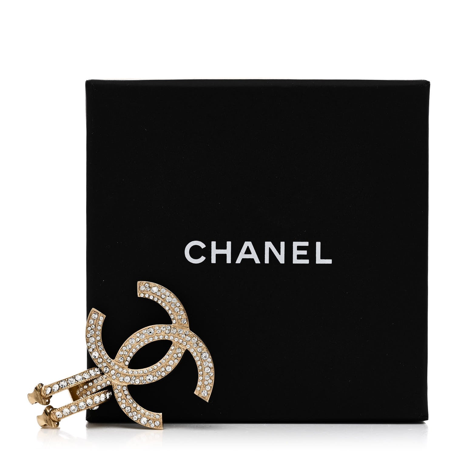 Chanel Crystal CC Single Clip On Earring Gold 5 of 5