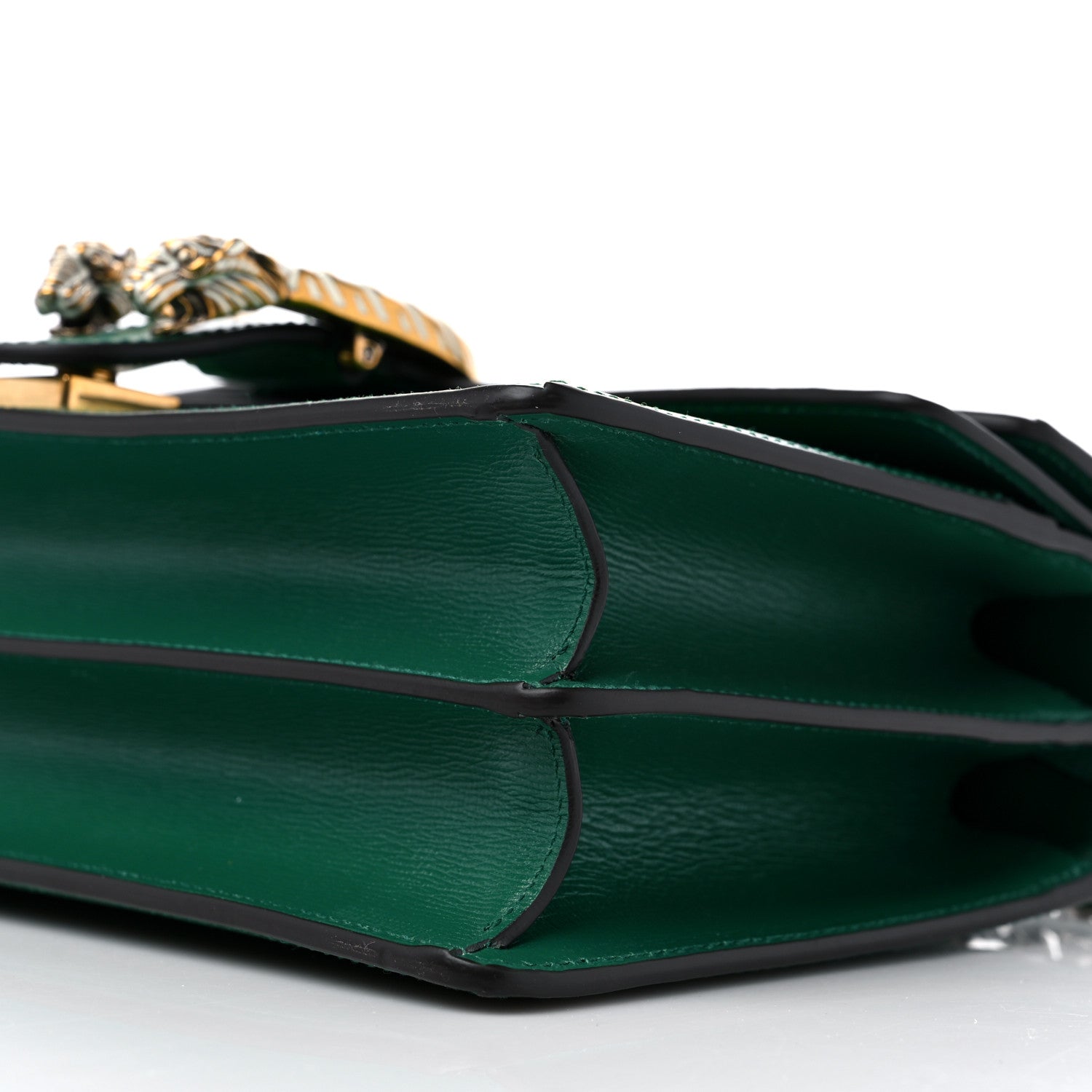 Gucci Azalea Calfskin Enamel Small Dionysus Shoulder Bag New Shamarock Emerald Off White 10 of 10