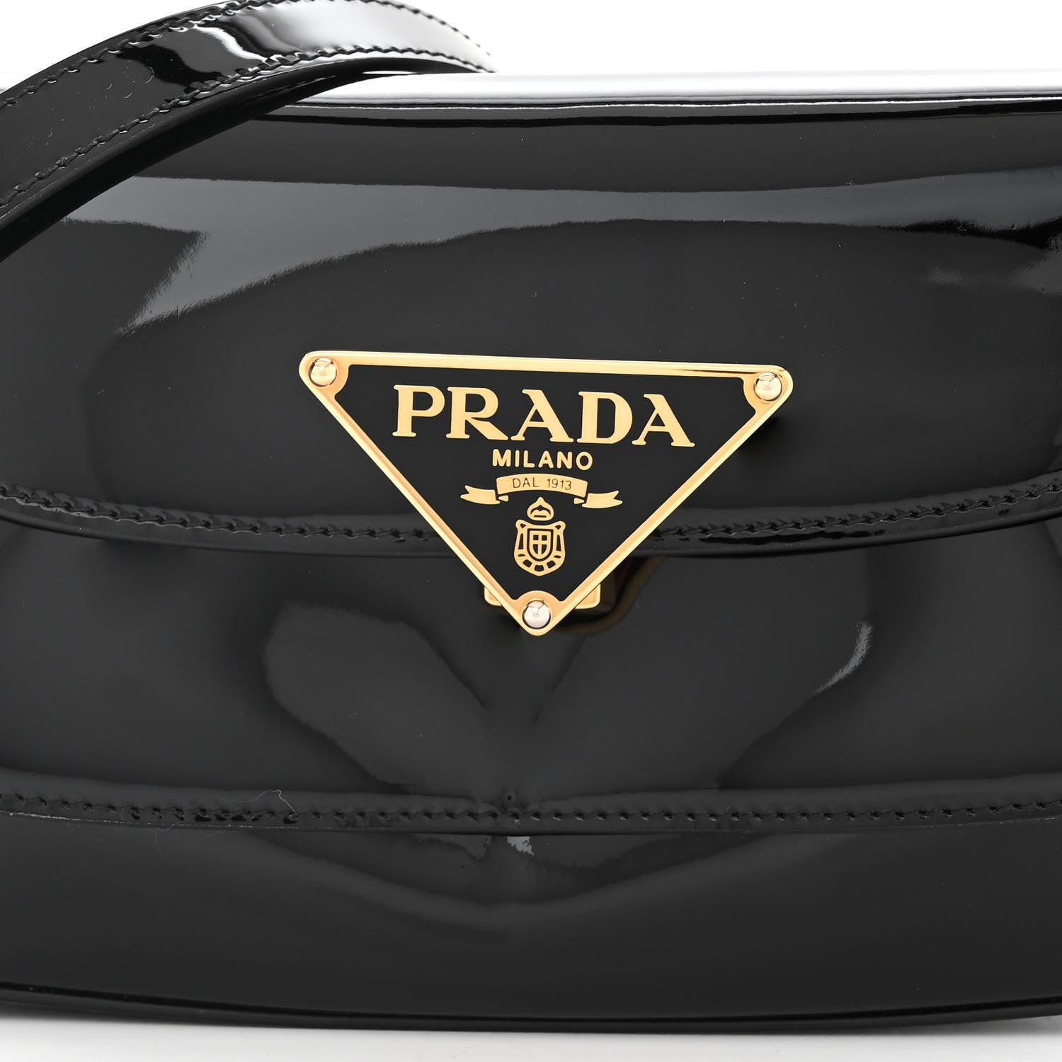 Prada Spazzolato Triangle Flap Shoulder Bag Black 7 of 10