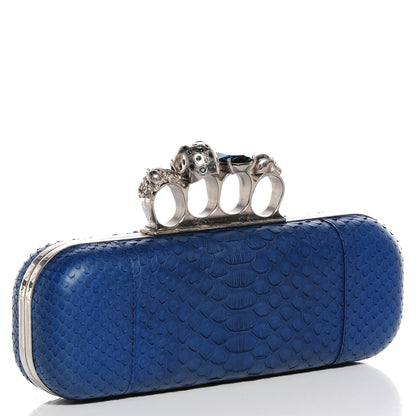 Alexander Wang ALEXANDER MCQUEEN Python Knuckle Box Clutch Blue 2 of 7