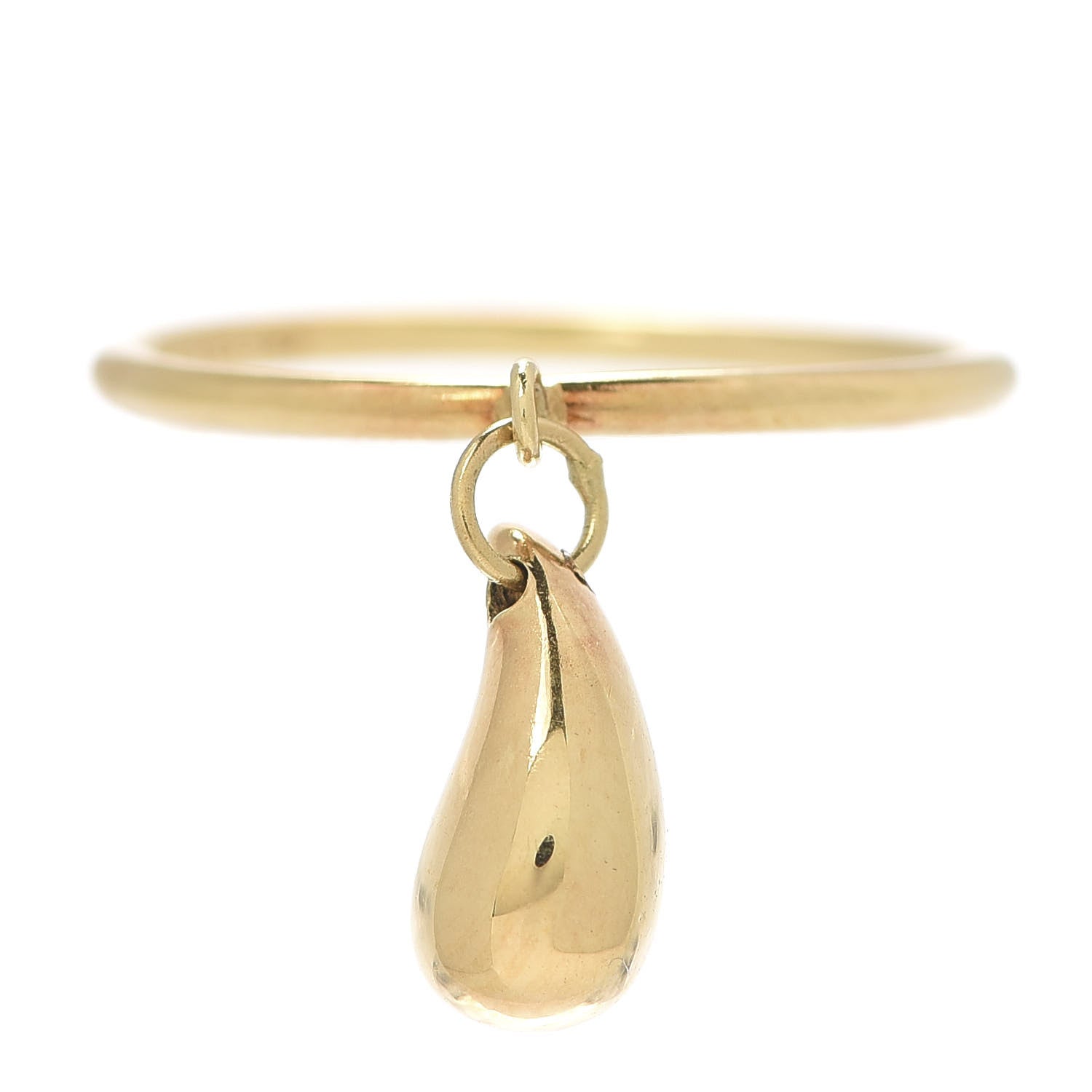 Tiffany 18K Yellow Gold Elsa Peretti Teardrop Charm Ring 49 5 1 of 5