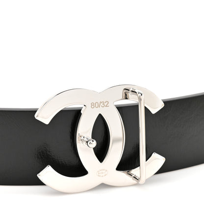 Chanel Calfskin CC Reversible Belt 80 32 Black White 4 of 5