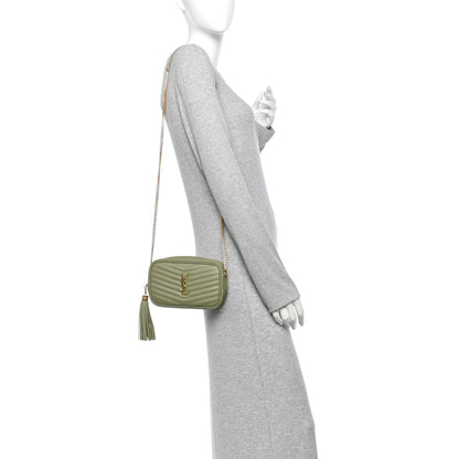 Saint Laurent Grain De Poudre Matelasse Monogram Mini Lou Camera Bag Light Pistache 2 of 11