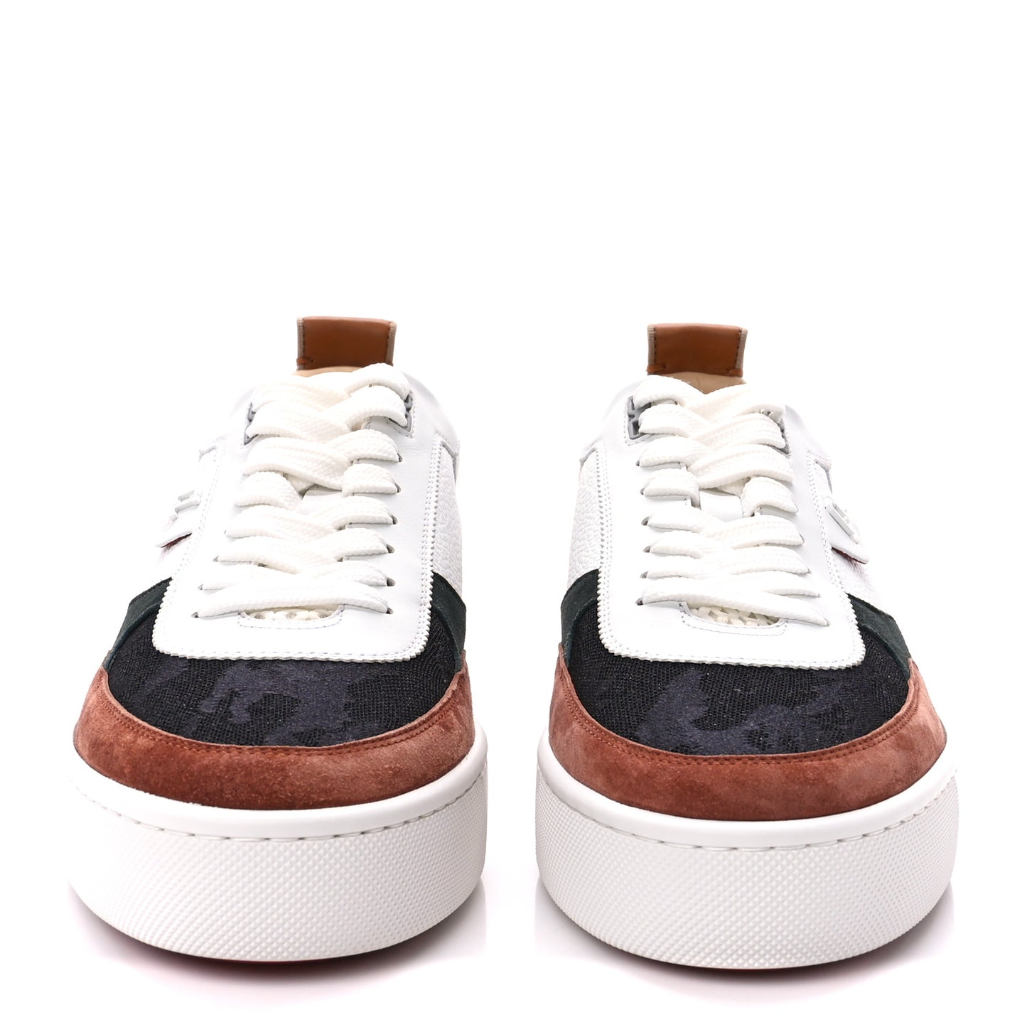 Suede Calfskin Mens Happyrui Flat Sneakers 44 White Multicolor
