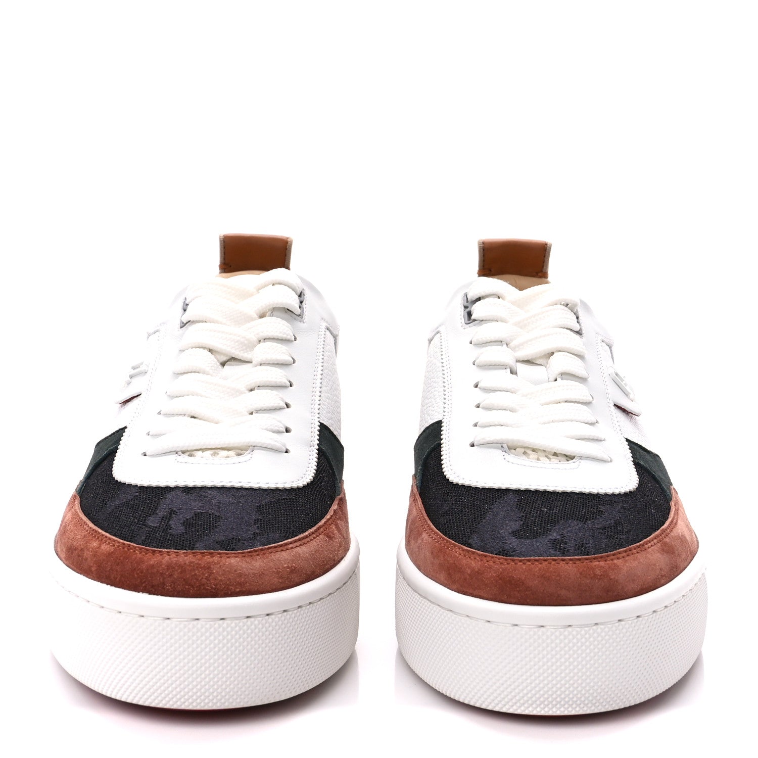 Christian Louboutin Suede Calfskin Mens Happyrui Flat Sneakers 44 White Multicolor 2 of 10
