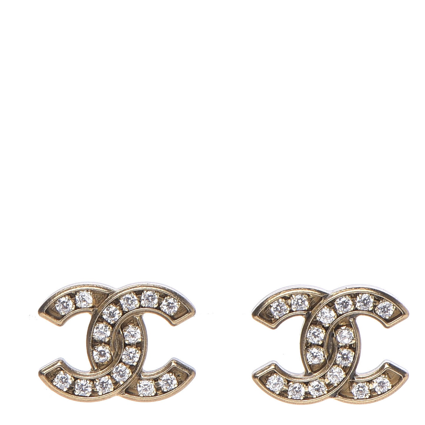 Crystal CC Earrings Gold