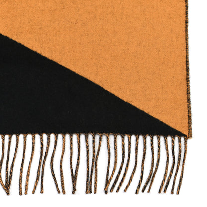 Hermes Cashmere Casaque Zig Zag Muffler Black Ocre Dore 3 of 5