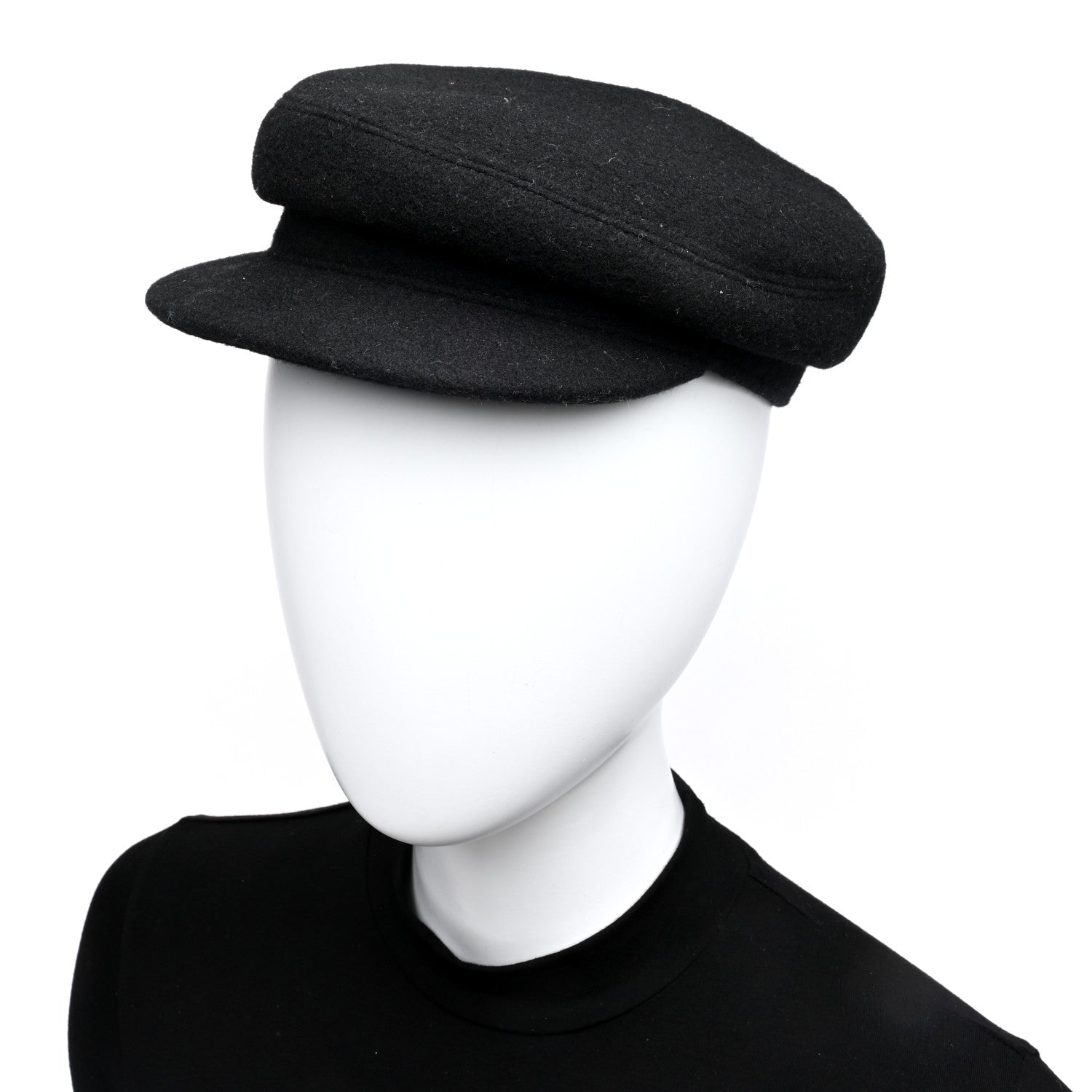 Hermes Wool Cashmere Womens Casquette Giulietta Cabourg Cliquetis Cap 56 Black 2 of 8