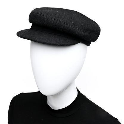 Hermes Wool Cashmere Womens Casquette Giulietta Cabourg Cliquetis Cap 56 Black 2 of 8
