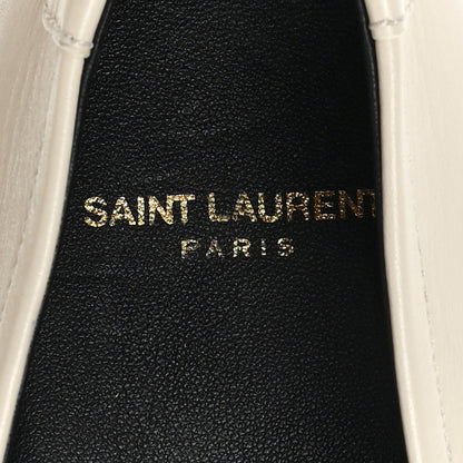 Saint Laurent Calfskin Penny Loafers 41.5 Pearl 8 of 10