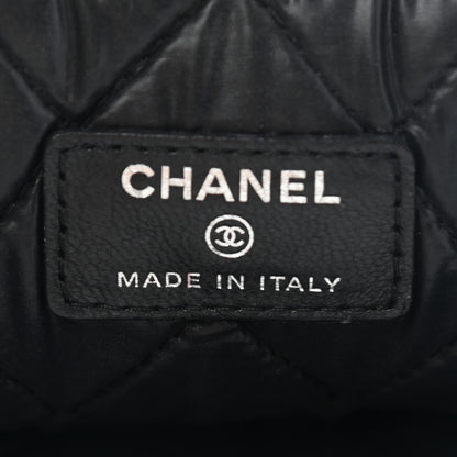 Chanel Lambskin Quilted Large Cosmetic Case Black 6 of 14