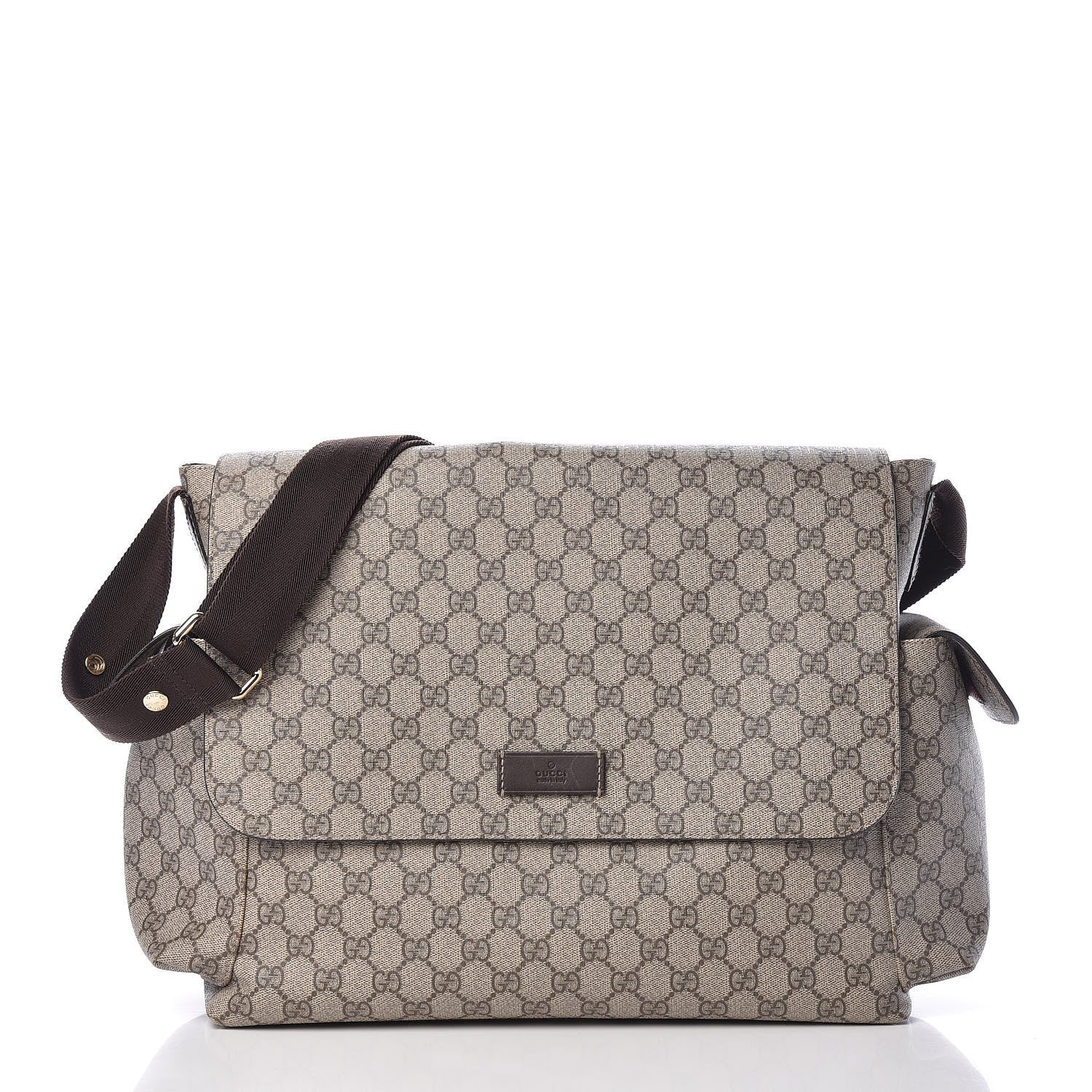 Gucci GG Plus Monogram Messenger Diaper Bag Dark Brown 3 of 14