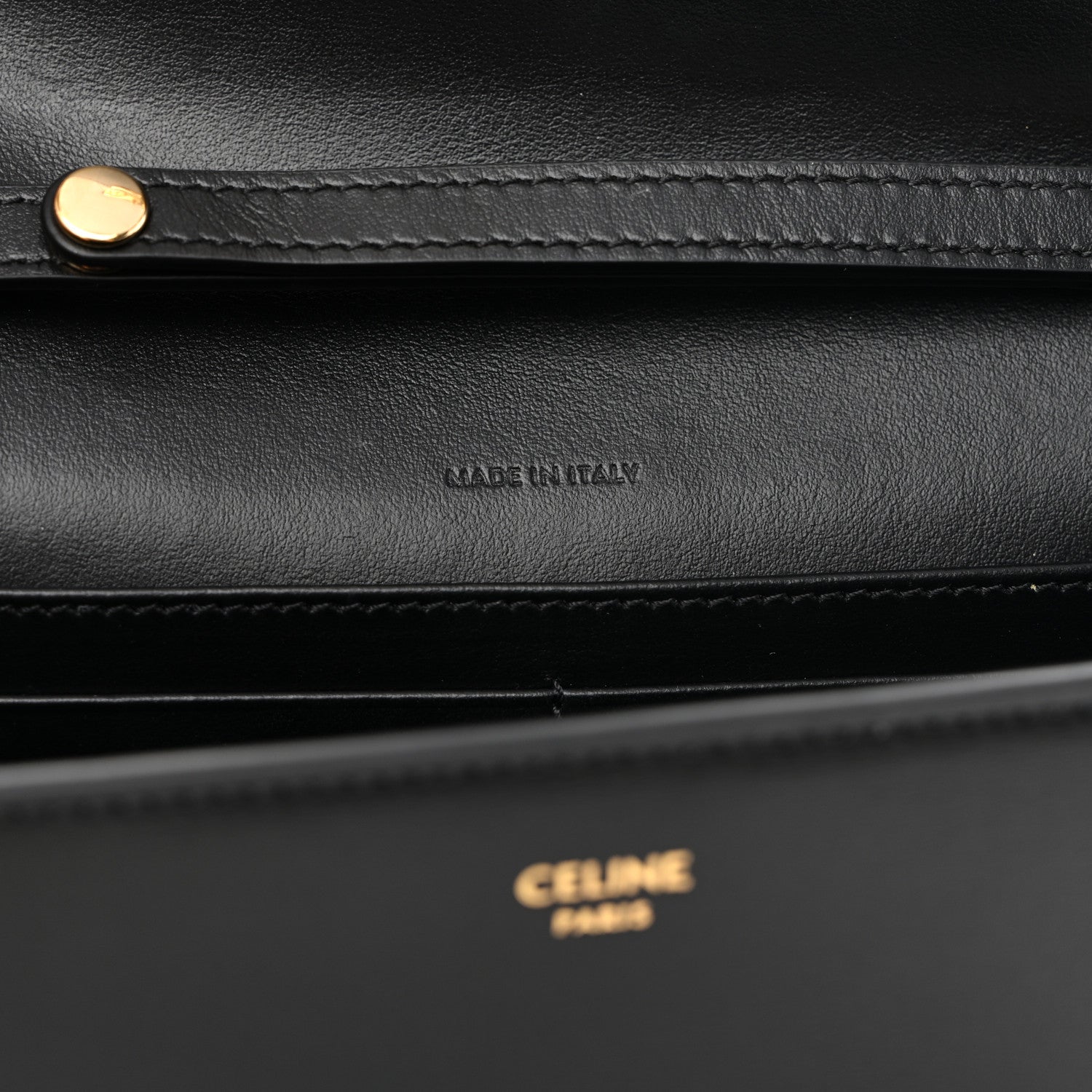 Celine Shiny Calfskin Triomphe Margo Wallet on Chain Black 7 of 10