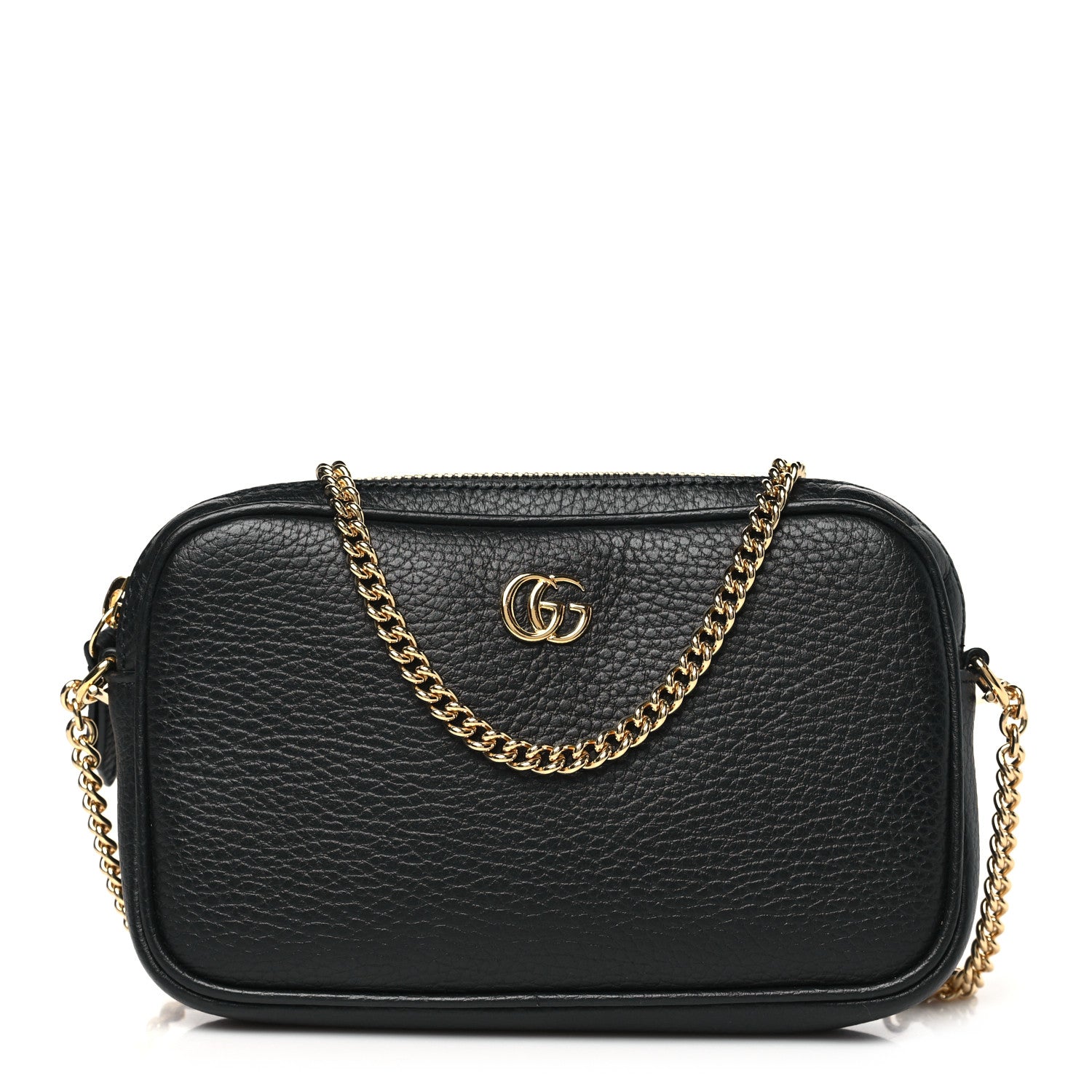 Gucci Dollar Calfskin Super Mini GG Marmont Chain Shoulder Bag Black 1 of 10