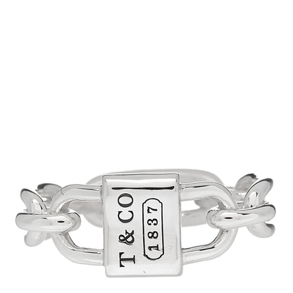 Tiffany Sterling Silver 1837 Small Double Lock Ring 54 7 1 of 4