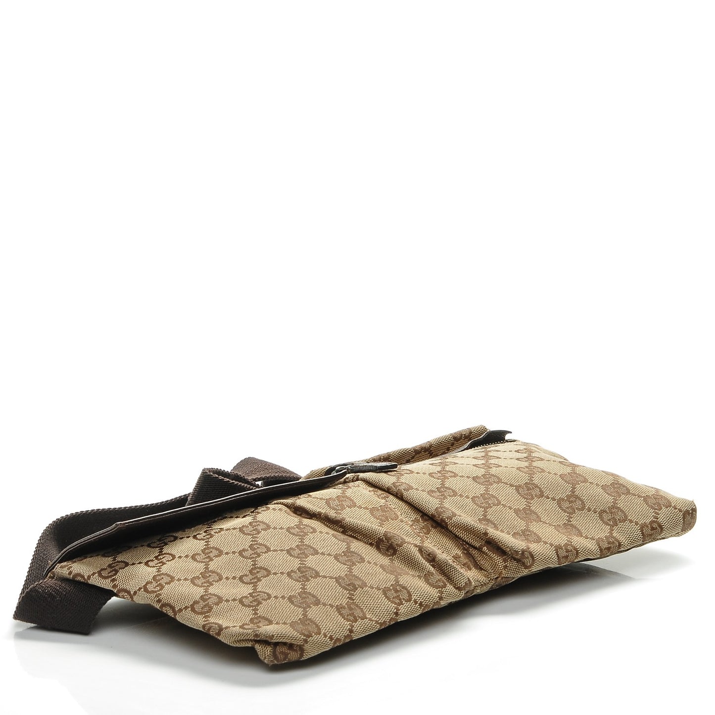 GG Monogram Double Pocket Belt Bag Dark Brown