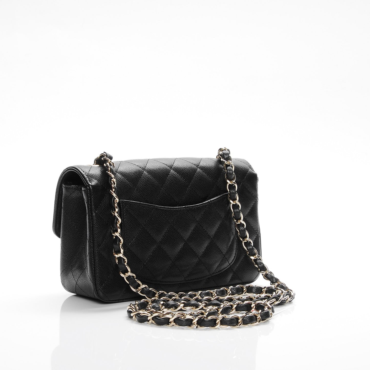 Caviar Quilted Mini Rectangular Flap Black