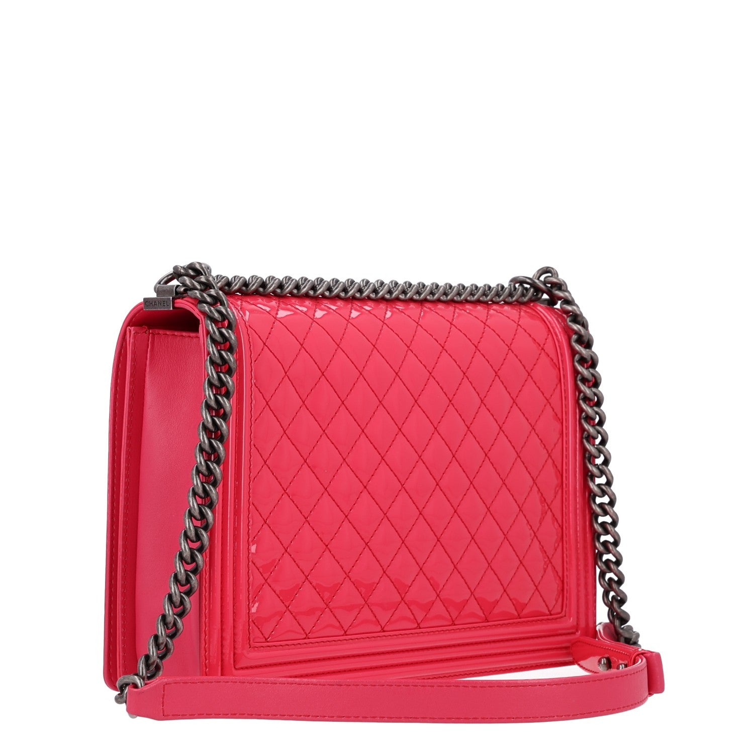 Chanel Patent Quilted Large Boy Flap Pink 3 of 10