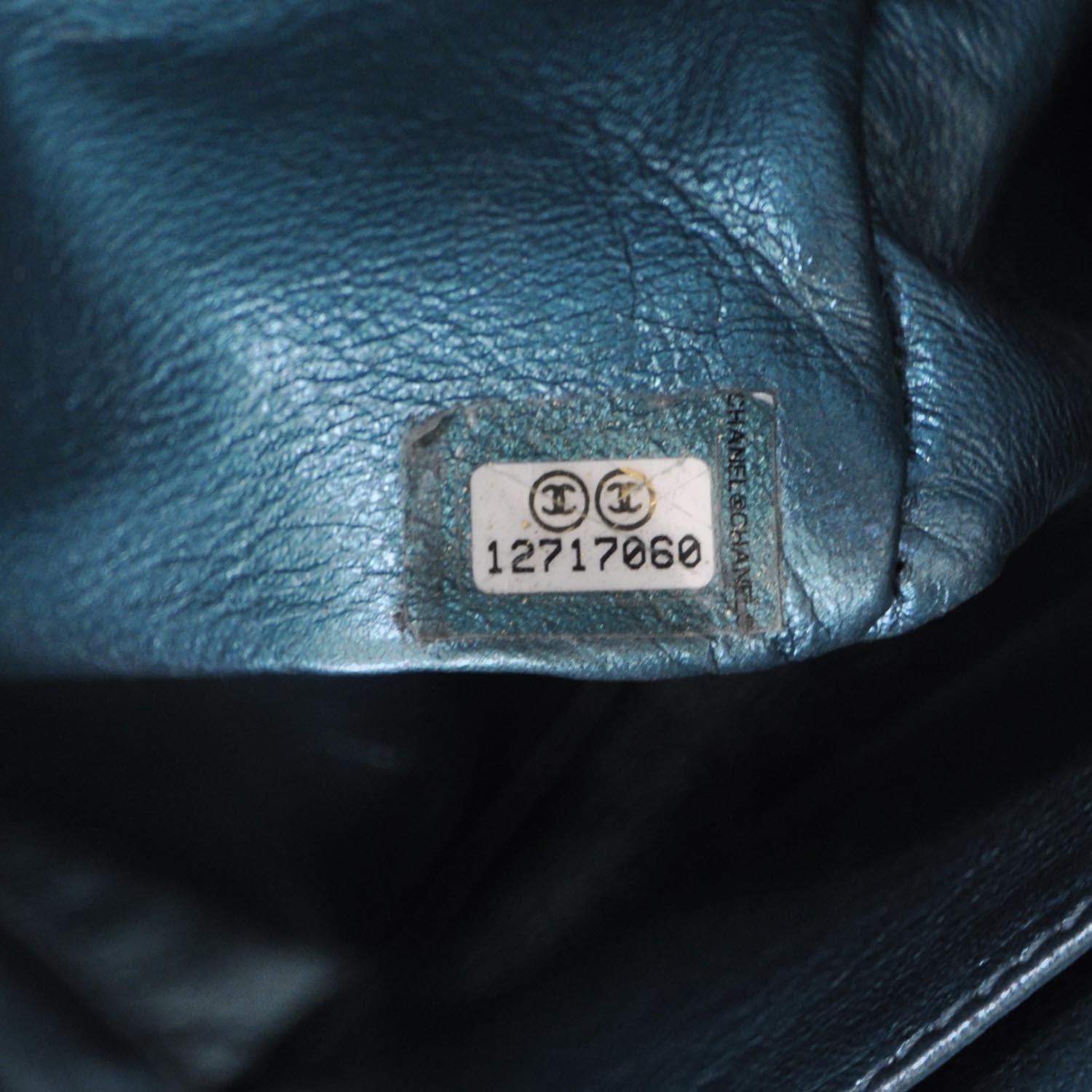 Chanel Leather 2.55 Reissue 227 Flap Metallic Turquoise 11 of 12