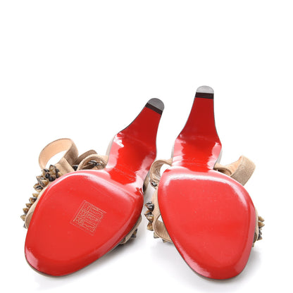 Christian Louboutin Suede Bikee Bike Sandals 36.5 Greige 5 of 9