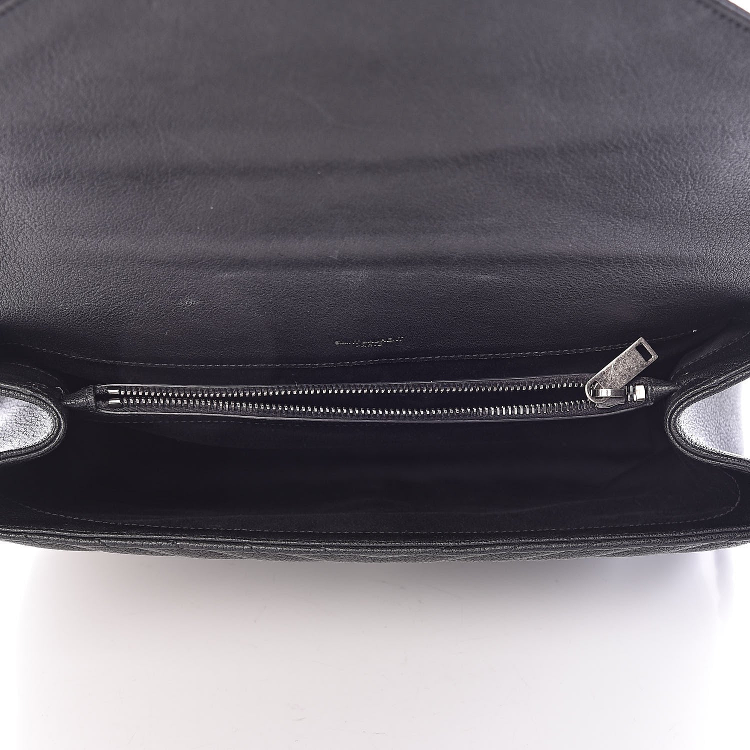 Saint Laurent Sheepskin Matelasse Chevron Monogram Large College Satchel Black 5 of 11