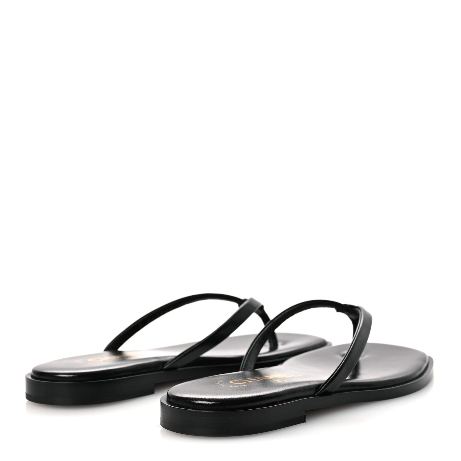 Chanel Goatskin CC Times Square Thong Sandals 37 Black 5 of 12
