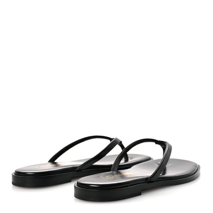 Chanel Goatskin CC Times Square Thong Sandals 37 Black 5 of 12