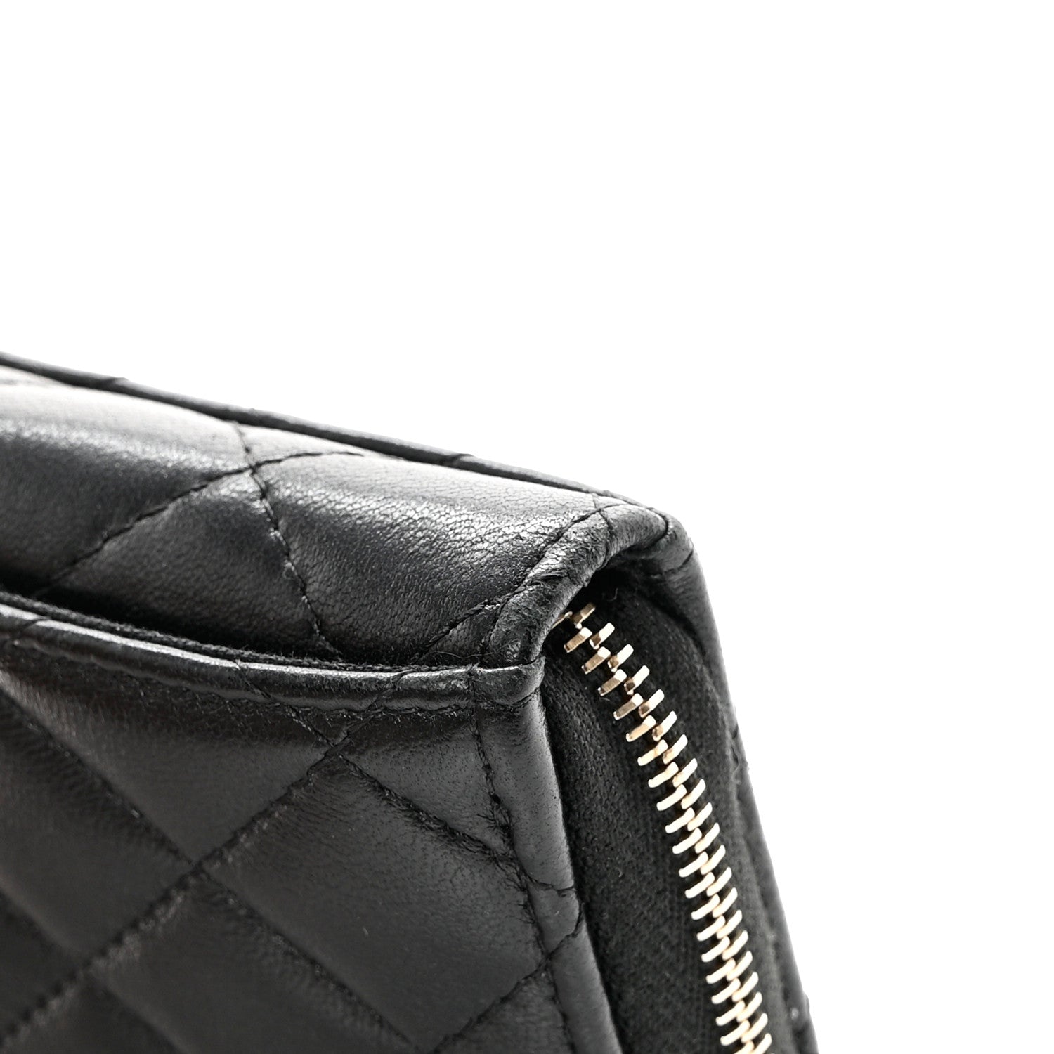 Chanel Lambskin Quilted Zip Card Holder Black 9 of 12