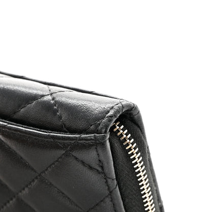 Chanel Lambskin Quilted Zip Card Holder Black 9 of 12
