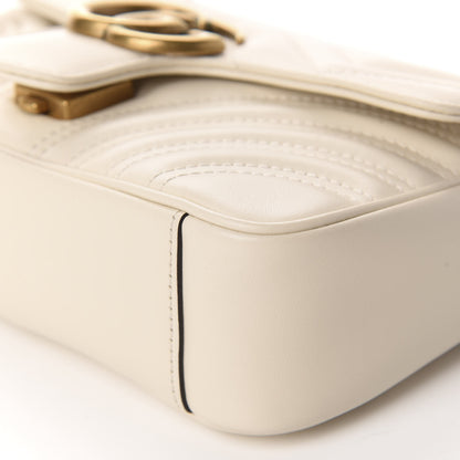 Gucci Calfskin Matelasse Mini GG Marmont Shoulder Bag White 7 of 11