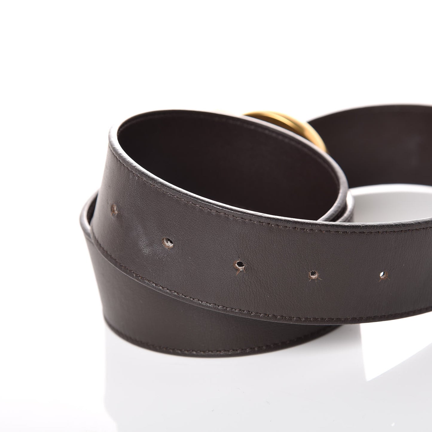 Moon Calfskin Double G 40mm Belt 90 36 Dark Cocoa