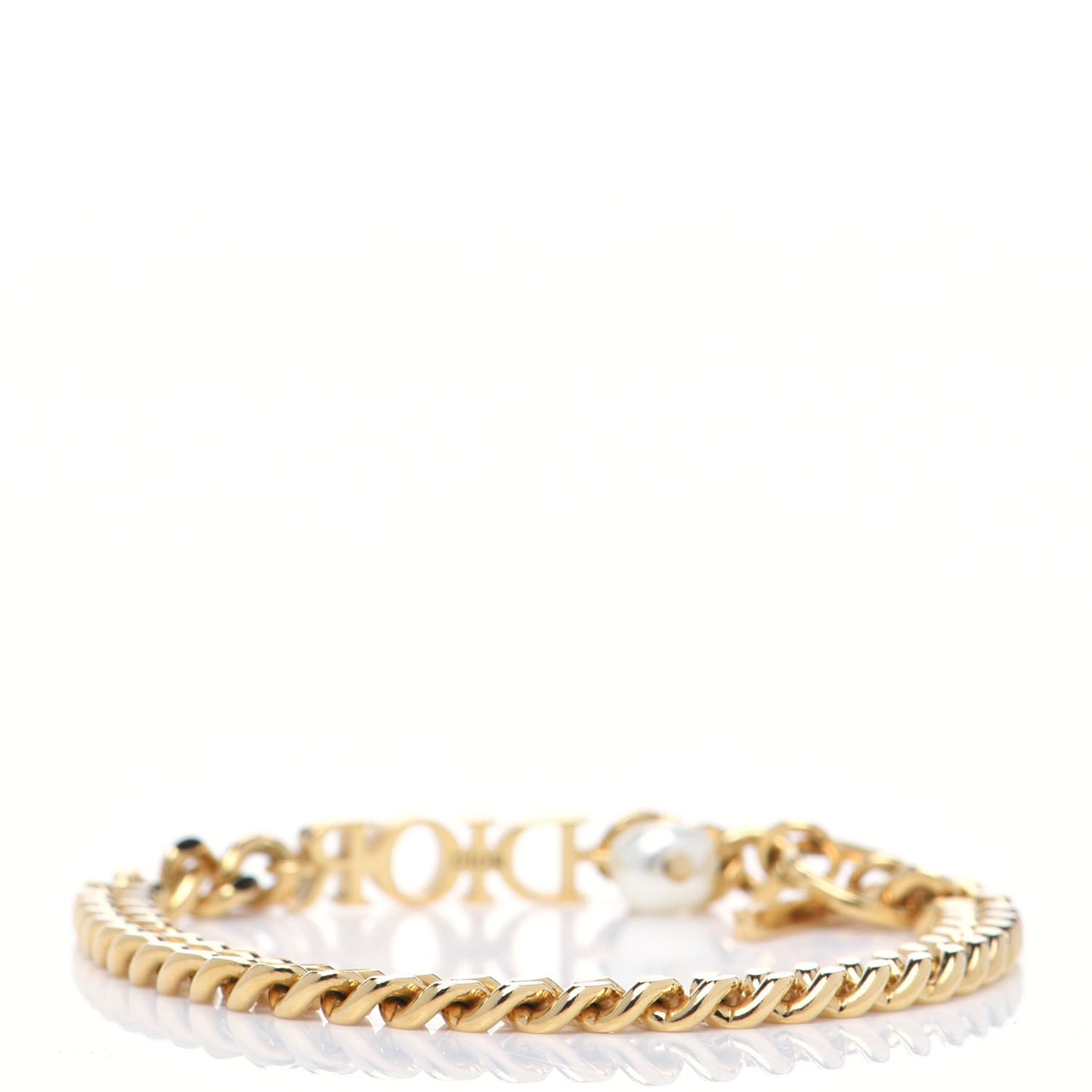 Metal Logo Chain Bracelet Gold