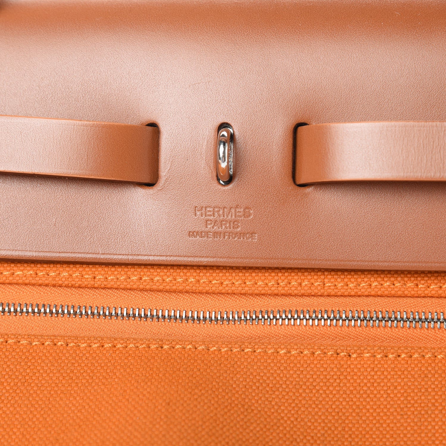 Hermes Vache Hunter Toile Herbag Zip 31 PM Orange 7 of 13