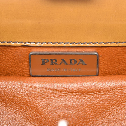 Prada Spazzolato Logo Print Framed Bag Ambra 6 of 8