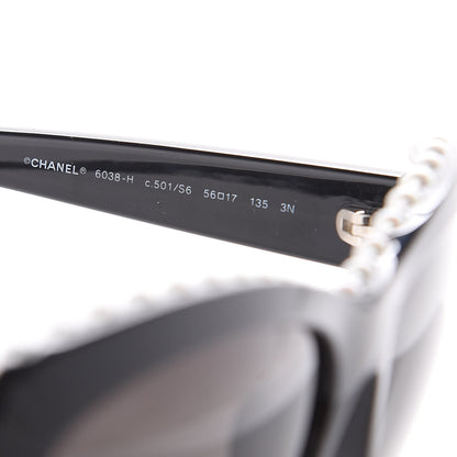 Chanel Freshwater Cultured Pearl Butterfly Sunglasses 6038-H Black 5 of 7