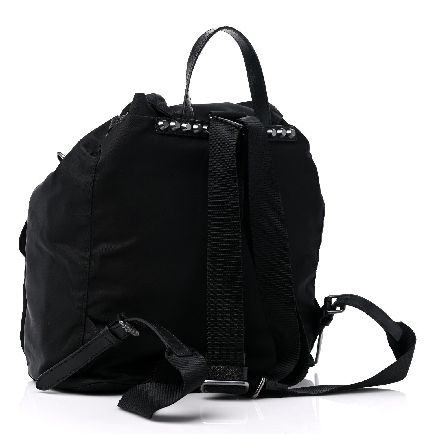 Prada Nylon New Vela Studded Backpack Black 3 of 9