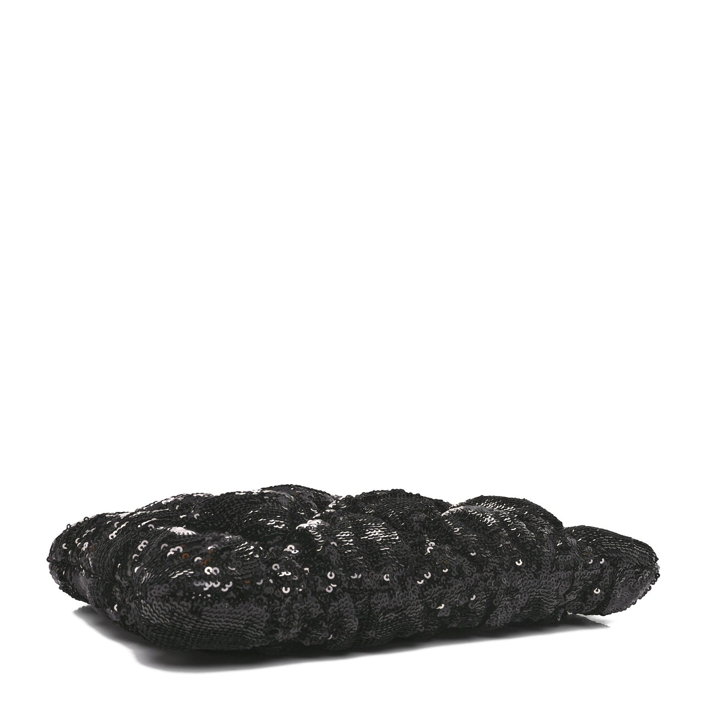 Sequins Quilted Large Chanel 19 Pouch Black