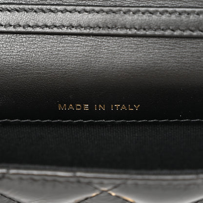 Chanel Shiny Lambskin Quilted Clutch With Chain Black 7 of 12