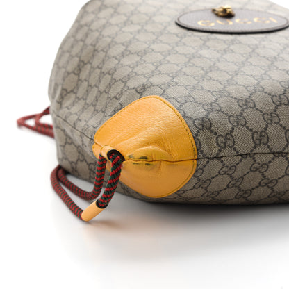 Gucci GG Supreme Monogram Neo Vintage Drawstring Backpack Beige New Acero Crop 8 of 9