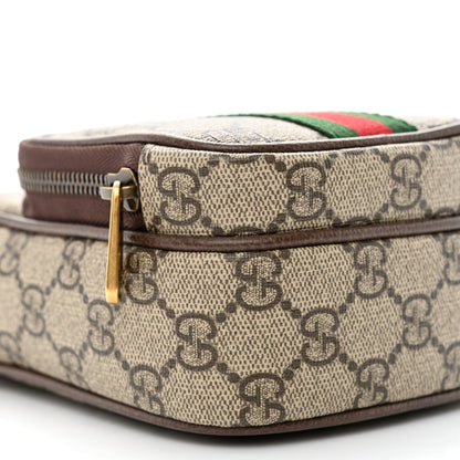 Gucci GG Supreme Monogram Web Mini Ophidia Double Zip Messenger Bag Beige New Acero 9 of 11