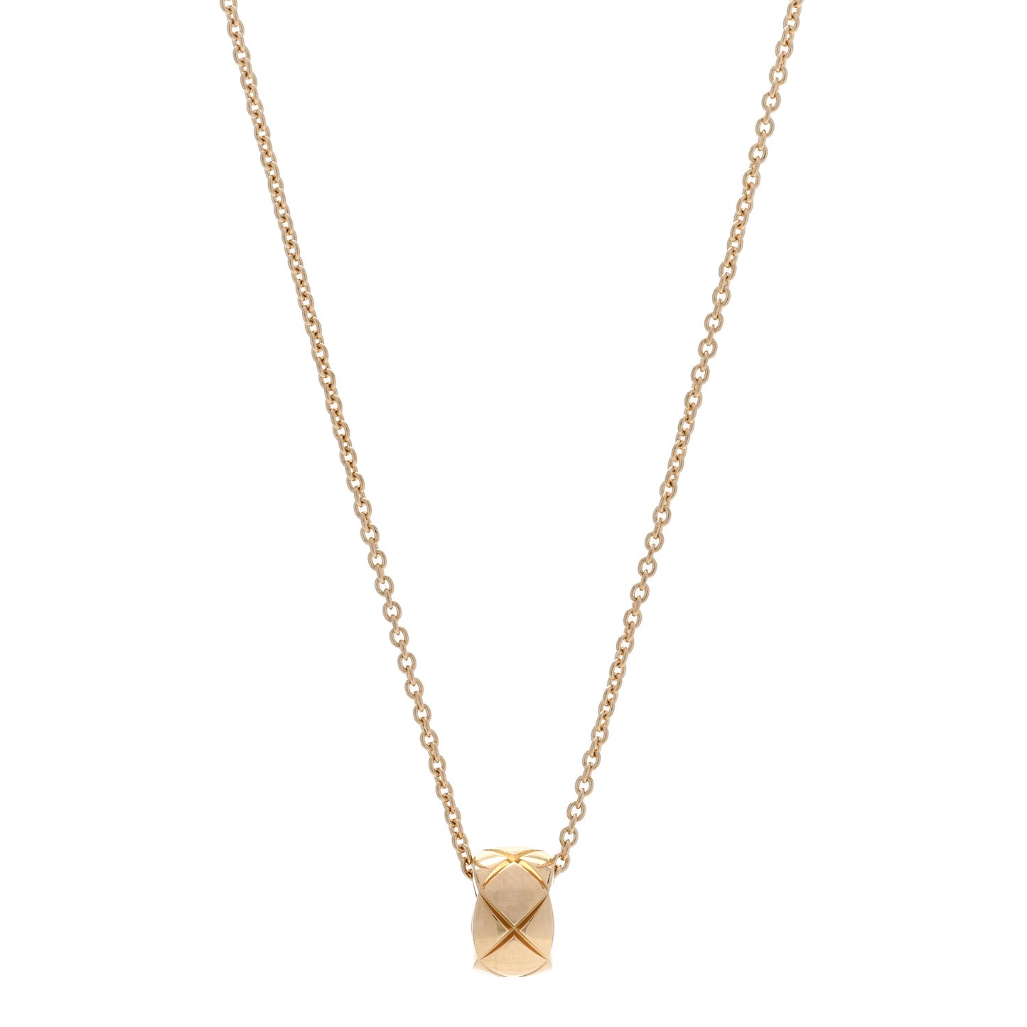 18K Yellow Gold Coco Crush Round Pendant Necklace